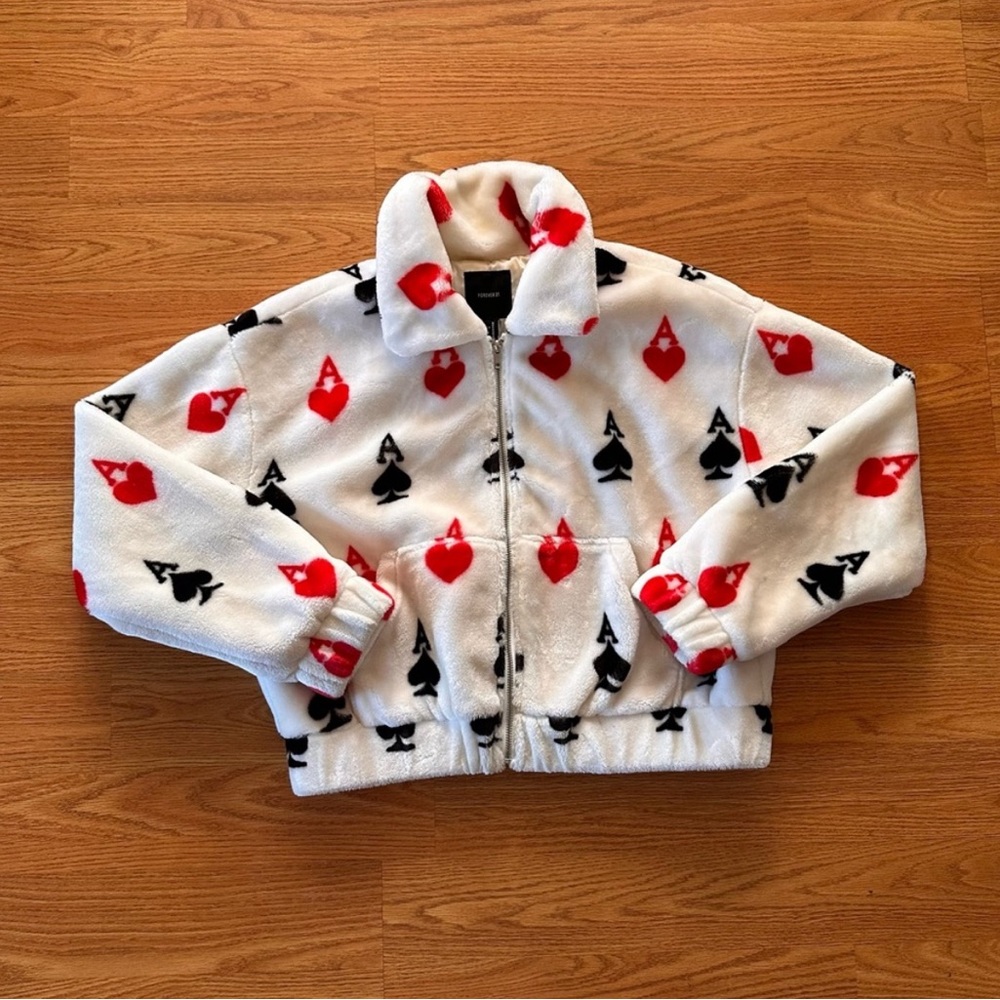 Hearts and Spades Faux Fur Jacket
